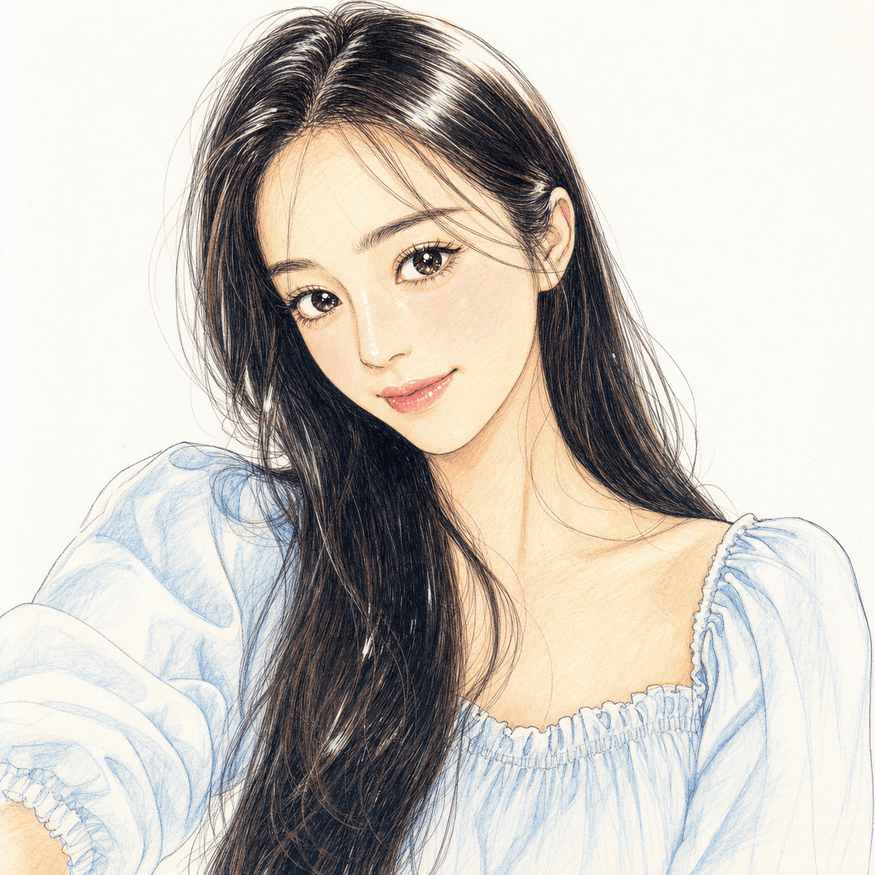 Input photos and example result for 레트로 순정만화 셀카