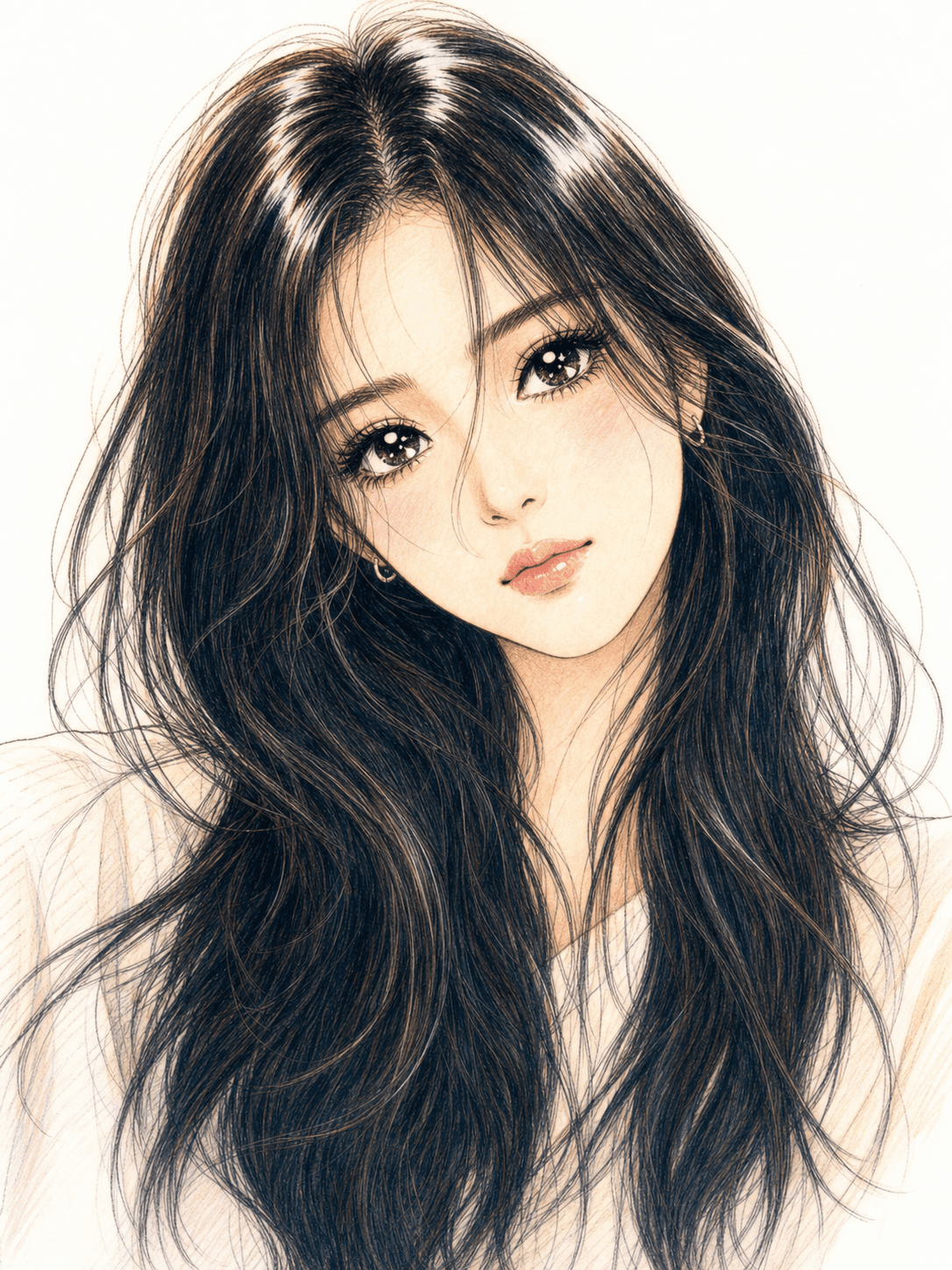 Input photos and example result for 레트로 순정만화 인물 클로즈업