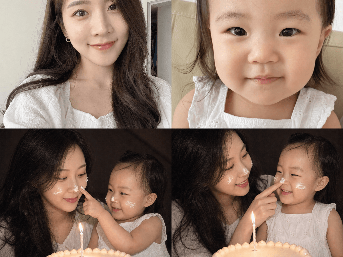 Input photos and example result for 생크림 생일 투샷 2컷