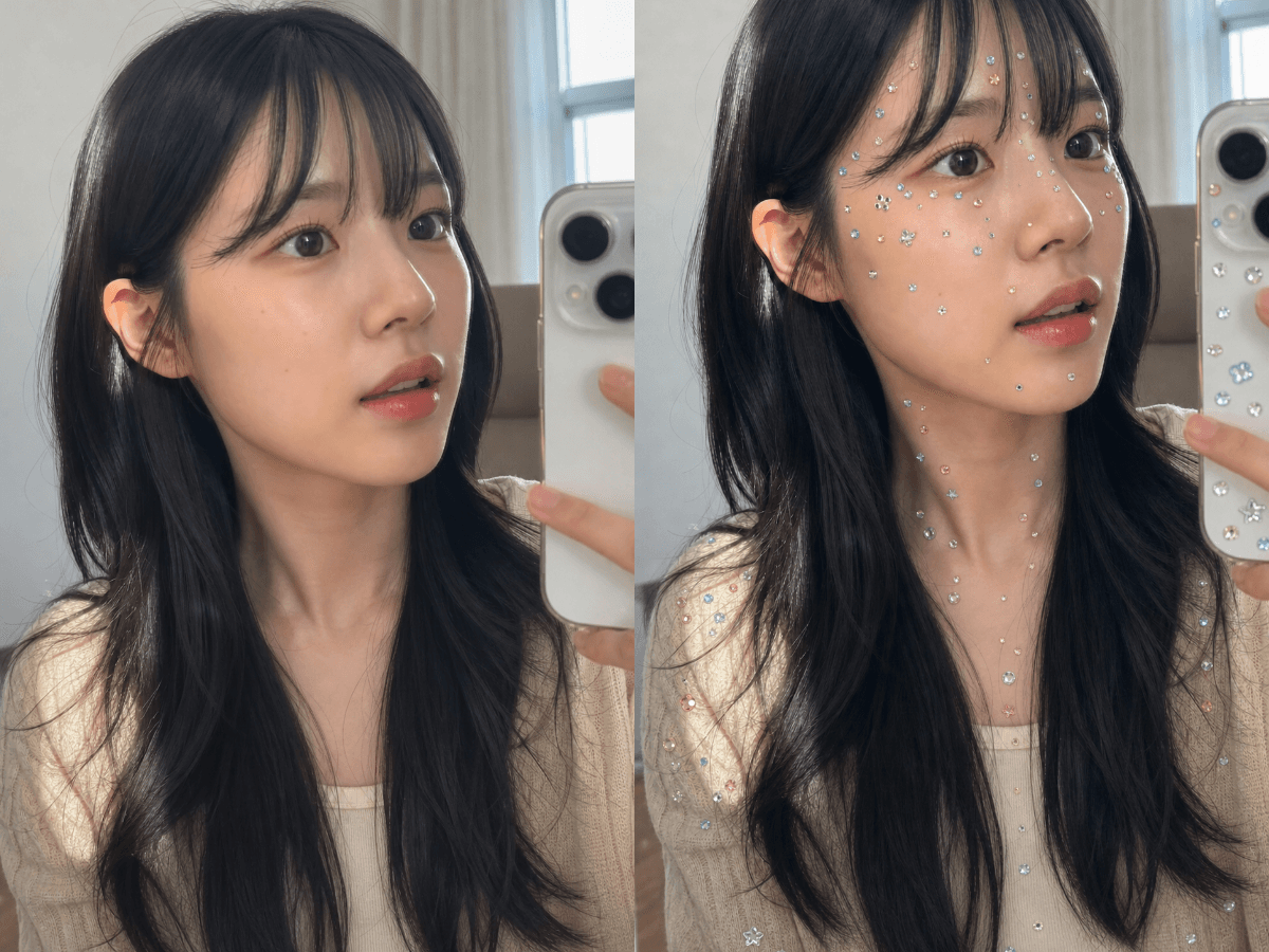 Input photos and example result for 얼굴 큐빅